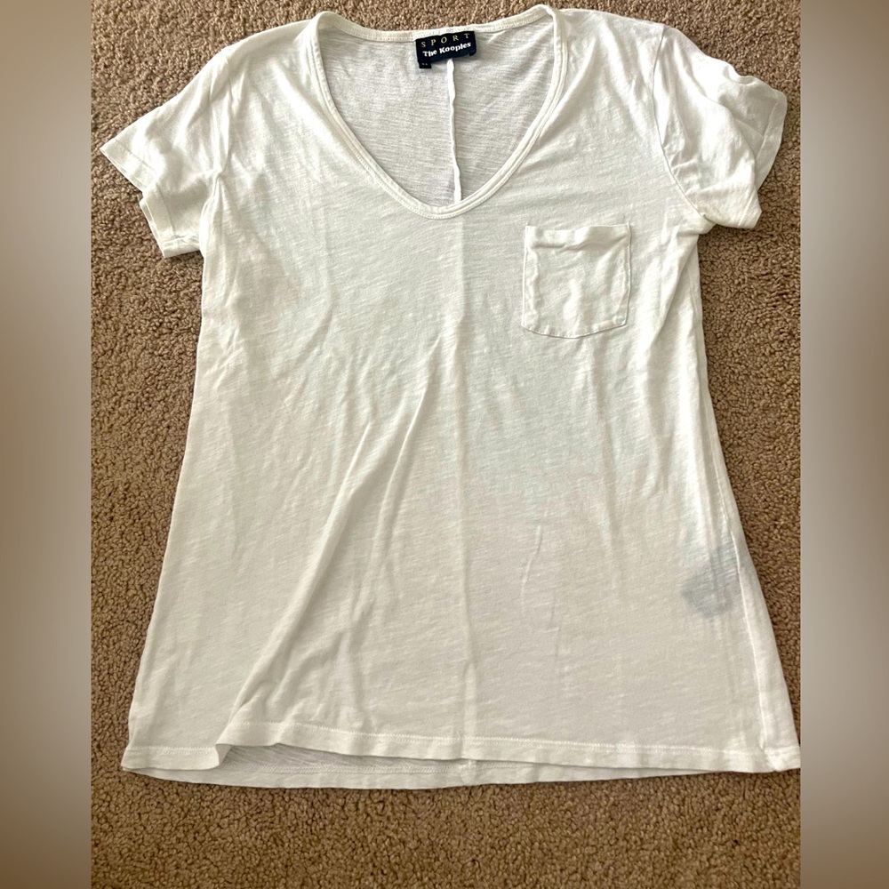 The Kooples Sport white v neck T short sleeve sz XS